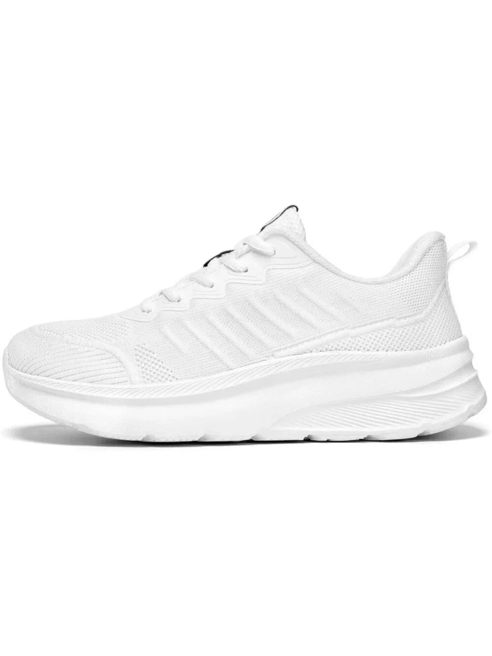 Men's White Wide Walking Shoes Soft Sole Non Slip Running Comfortable Tennis